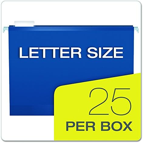 Pendaflex Reinforced Hanging File Folders, Letter Size, Navy, 1/5 Cut, 25/BX (4152 1/5 NAV) (Pack of 10) - Image 5