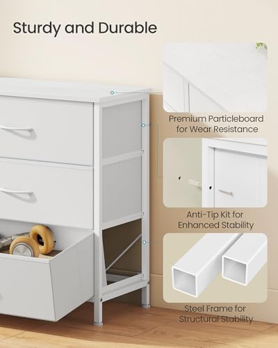 SONGMICS Dresser with 9 Fabric Drawers, TV Stand for TVs Up to 70 Inches - Image 5