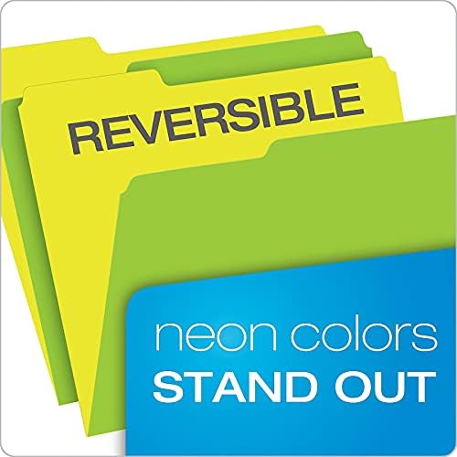Pendaflex File Folders, 12-Pack, Letter Size, Twisted Glow Neon Assorted Reversible Colors, 1/3-Cut Staggered Tabs, Versatile Document Organizers for School Classrooms and Professional Office Desks - Image 2