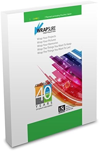 USI WrapSure Thermal Laminating Pouches/Sheets, Menu Size, 3 Mil Thick by USI