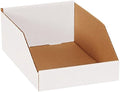 Partners Brand PBINMT812 Open Top Bin Boxes, 8" x 12" x 4 1/2", Oyster White (Pack of 50) by Partners+Brand