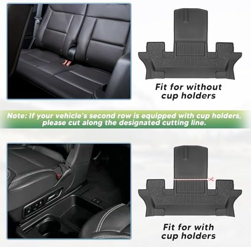 Floor Mats for Ford Explorer 2020-2025 2026 Captain Chairs (Only Fit 6 Seats), All Weather Cargo Liner for Explorer Accessories, Active/ST Line/ST/Platinum Car Accessories, Heavy Duty Car Mats - Image 3