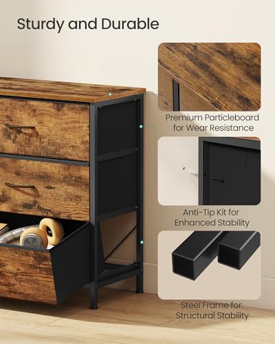SONGMICS Dresser with 9 Fabric Drawers, TV Stand for TVs Up to 70 Inches - Image 6