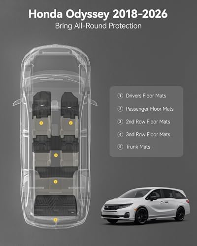 3W Floor Mats & Cargo Liner Fit for Honda Odyssey 2018-2026 2027 - Image 2