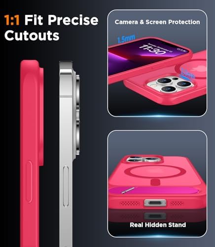 Temdan Magnetic Compatible with iPhone 13 Pro Max Case, [Built-in Invisible Kickstand][Compatible with MagSafe][Military Grade Shockproof] Slim Translucent Matte Phone Case for iPhone 13 Pro Max 6.7" - Image 6