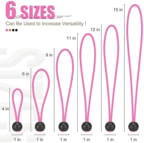 30 Pack Ball Bungee Cord, Heavy Duty Bungie Cord Balls (6",Pink) - Image 3