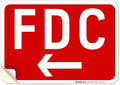 FDC Left Arrow Sign, Red Background, by SigoSigns