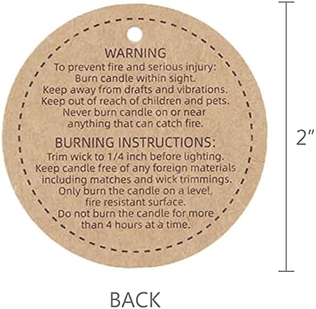 CandMak Candle Hang Tags, 160pcs 2" Diameter Handmade with Love Scented Candle Labels, Warning Labels for Candle Making - Image 3
