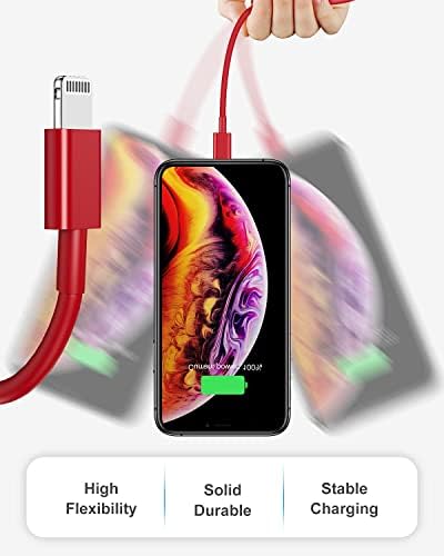 4 Pack [Apple MFi Certified] Apple Charging Cables 3ft, iPhone Chargers Lightning Cable 3 Foot, Fast iPhone Charging Cord for iPhone 14/14Pro/13/13Pro/12/11/11Pro/11Max/ X/XS/XR/XS Max/8, ipad(Red) - Image 4