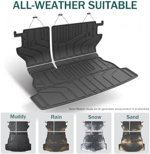 Prosheve Cargo Trunk Mat with Backrest Mats for 2026 Toyota RAV4 PHEV,All Weather Protection TPE Custom Fit Cargo Liner Telluride Accessories,Black - Image 6