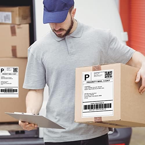 Address Labels, 2 UP Shipping Stickers for Laser & Inkjet Printers,8.5" x 5.5" Shipping Mailing Labels, 2 per Page Shipping Labels, 5 1/2 x 8 1/2 Half Sheet Labels, 200 Labels - Image 3