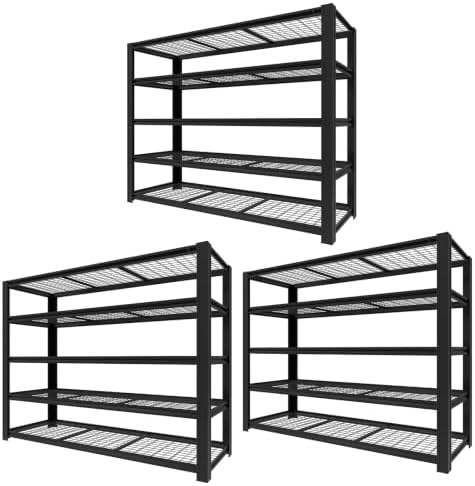 5T 62“ W x 24” D x 84" H Heavy-Duty Garage Shelving, Metal Shelving, 6000LBS Storage Shelves, Adjustable Metal Shelves for Storage, Industrial Garage Shelves for Warehouses and Basements*3 by KLRFUA