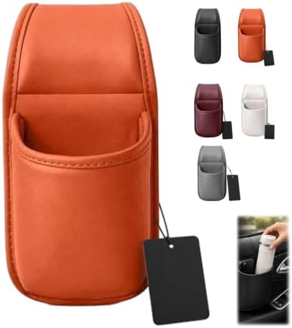 Universal Leather Car Door Cup Holder Extra Large Drink Organizer (Orange) by Unknown