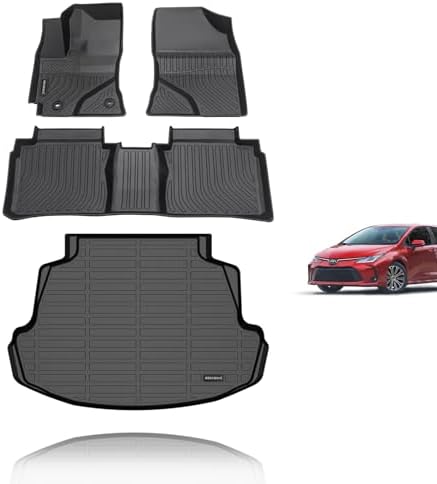 KELCSEECS Floor Mats & Cargo Liner for 2014 2015 2016 2017 2018 2019 Toyota Corolla(only Sedan) All Weather Car Mats Trunk Mat Corolla Floor Mats by KELCSEECS