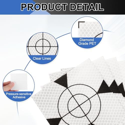 PATIKIL Survey Reflector Target Self-Adhesive Reflective Sheet Surveying Target Mark Tape, Suit for Ship Inspection - Image 3