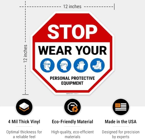 Stop Wear Your Personal Protective Equipment Sign, - Image 3