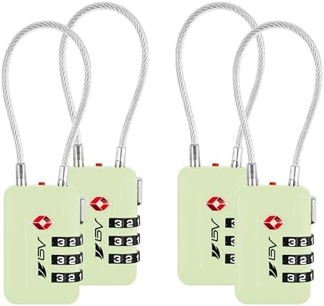 TSA Accepted Luggage Travel Lock, Set-Your-Own Combination Lock for School Gym Locker, Luggage Suitcase Baggage Locks, Filing Cabinets, Toolbox, Case (Mint Green, 4 Pack) by BV