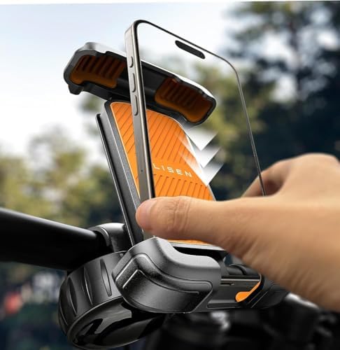 LISEN Bike Phone Holder for Bike Scooter Ebike Bicycle Motorcycle, Orange by Lisen