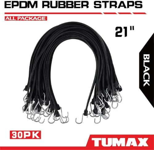 30PCS EPDM Bungee Cords S Hooks 21in Heavy Duty Tarp Straps - Image 2