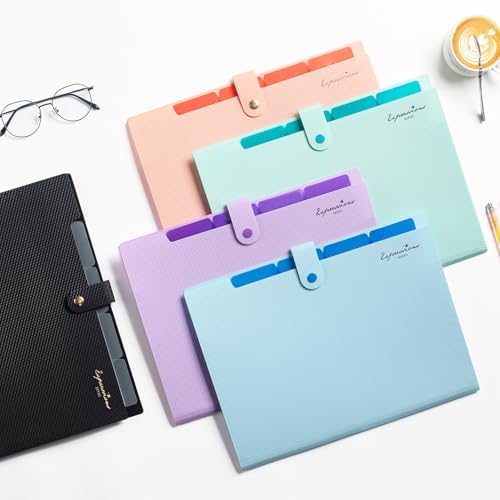 Sooez Accordion File Organizer, Expanding File Folder with Label, 5 Pocket - Image 2