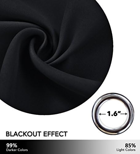 NICETOWN Closet Door Curtain, Room Separator Heavy Curtains Screens Partitions, Utter Blackout Extra Large Grommet Top Folding Room Dividers Panel (1 Piece, 9ft Tall x 15ft Wide, Black) - Image 3
