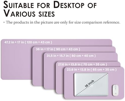 Leather Desk Mat - Non-Slip PU Desk Pad for Office and Home - Desk Organization and Accessories - Ideal for Large Mouse Pad and Desk Mats on Top of Desks (Purple,31.5"x 15.7") - Image 5
