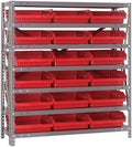 Quantum Storage Systems 1839-110RD Steel Shelving Unit with 4" Shelf Bins, 18" D x 36" W x 39" H, Red by QuantumStorageSystems