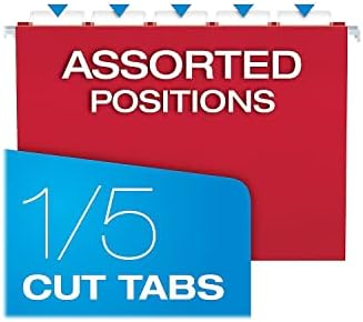Pendaflex Hanging File Folders, Letter Size, Assorted Colors, 1/5-Cut Adjustable Tabs, 25 Per Box (81663) - Image 3