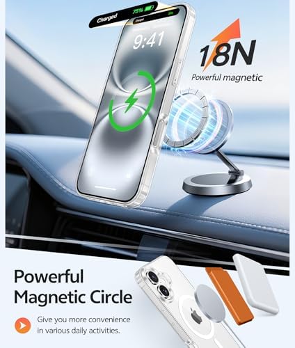FNTCASE for iPhone 16 Case Clear,Fit for Magsafe, Screen Protector - Image 3