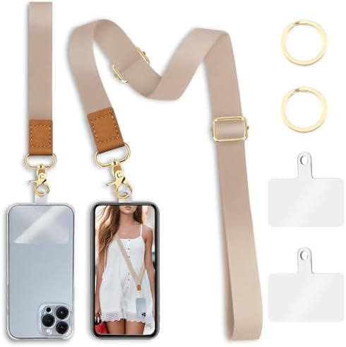 Yonlevres Phone Lanyard Crossbody Strap Wrist Neck Adjustable Women Gold by Yonlevres