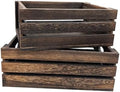 Rustic Vintage Finished 2 Packs Wooden Crate with Handles - Nesting Storage Display Organization Crate for Party Office Bedroom Kitchen and Closet by arborishthink