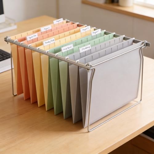 SUNEE Hanging File Folders, 12 Pack Letter Size Hanging File Folders with 1/5-Cut Tabs, Ideal for Home and Office Organization and Papers Classification,Morandi Colors - Image 6