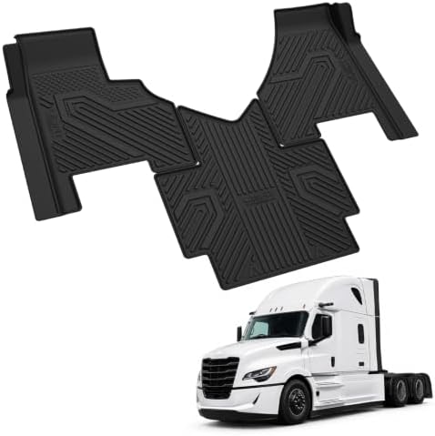 LASFIT Floor Mats for Freightliner Cascadia 2027 2026-2018 Semi‑Truck,Sleeper Cab Only,Not for Day Cab, Fit Without Transmission Shifter, All‑Weather TPE Floor Liners, Custom‑Fit Big Rig Truck Mats by LASFIT