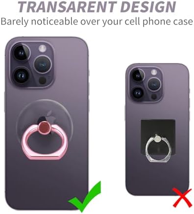 2 Pack Jsoerpay Pink Clear Phone Ring Holder - Image 2
