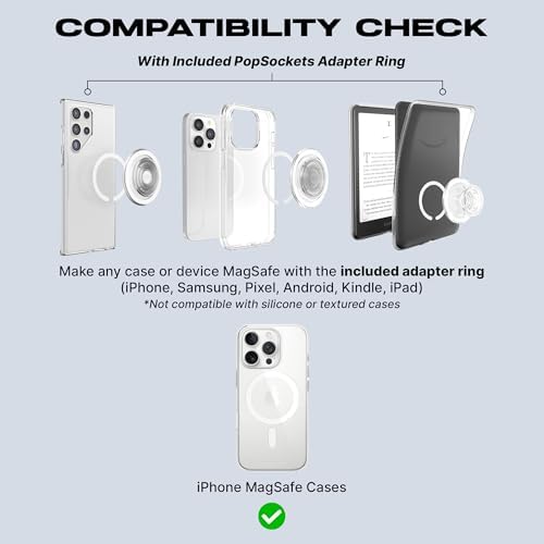 PopSockets Phone Grip for MagSafe, Magnetic Holder- Alum Moire Putty - Image 5
