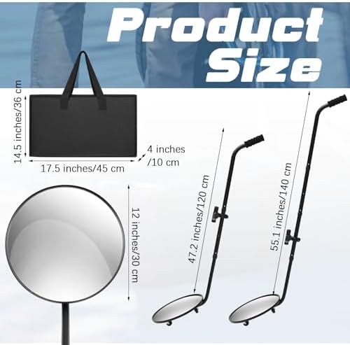 Barydat 2 Pack 12 Inch Under Vehicle Inspection Mirror - Image 2