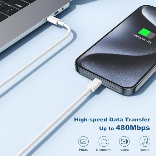 10FT Fast Charging Cord for iPhone 17 16e 15,3Pack Extra Long 10Foot USB C to Type C Charger Cable 20W USBC Charger Block Cube Super Quick Charging for iPhone 17 Air/17 16 15 Pro/Plus/Pro Max,iPad Pro - Image 4