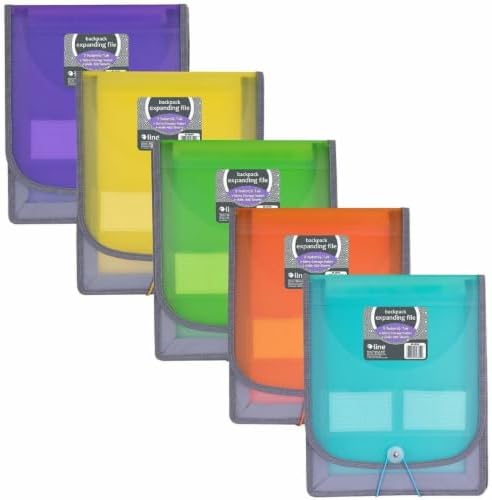 C-Line 7-Pocket Vertical Expanding Backpack Organizer File, 1 File, Color May Vary (58700), Assorted, 1" x 10 1/4" x 12 3/4" by C-Line