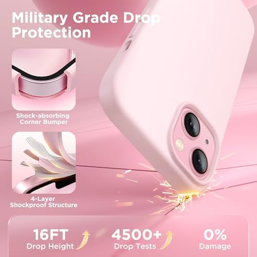 GolbinBox Magnetic for iPhone 15 Case, Silicone Cover, Chalk Pink - Image 4