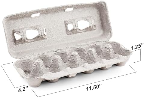 MT Products Blank Natural Pulp Egg Cartons Holds Up to Twelve Eggs - 1 Dozen - Strong Sturdy Egg Crate Cardboard Material Perfect For Storing Extra Eggs (25 Pieces) - Made in the USA - Image 2