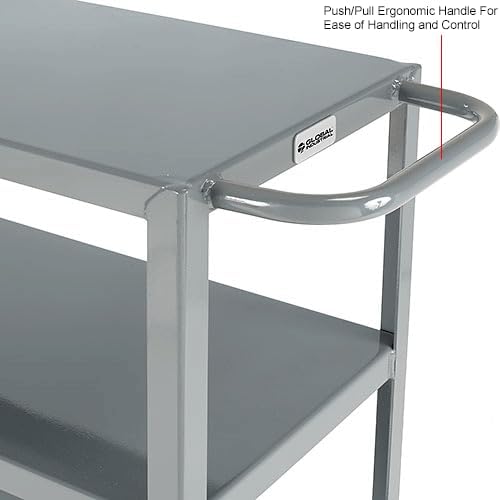 Global Industrial Steel Utility Cart w/2 Shelves, 1200 lb. Capacity, 30" L x 18" W x 35" H - Image 3
