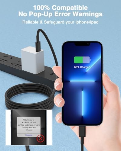 Susnwere USB C to Lightning Cable (2pack 6ft), Apple MFi Certified iPhone Fast Charger 2m, Power Delivery Original Type C Charging Cord for Apple iPhone 13/12/11 Pro/11/XS MAX/XR/8/7/6s Plus,iPad - Image 3
