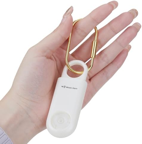 130db Personal Safety Alarm with Ultra Bright Strobe Light. Coconut White - Image 2