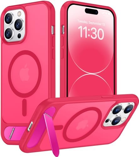 Temdan Magnetic Compatible with iPhone 14 Pro Max Case, [Built-in Invisible Kickstand][Compatible with MagSafe] [Military Grade Shockproof] Slim Translucent Matte Phone Case for iPhone 14 Pro Max 6.7" by Temdan