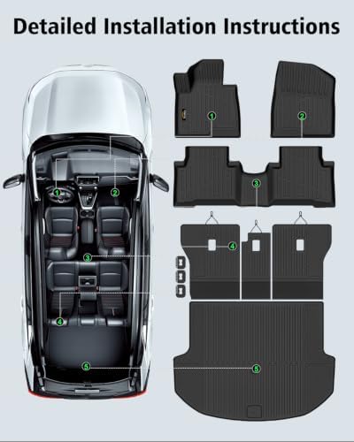 Floor Mats & Cargo Mat & Backrest Mat for Hyundai Santa Fe Sport 2013-2018 - Image 7