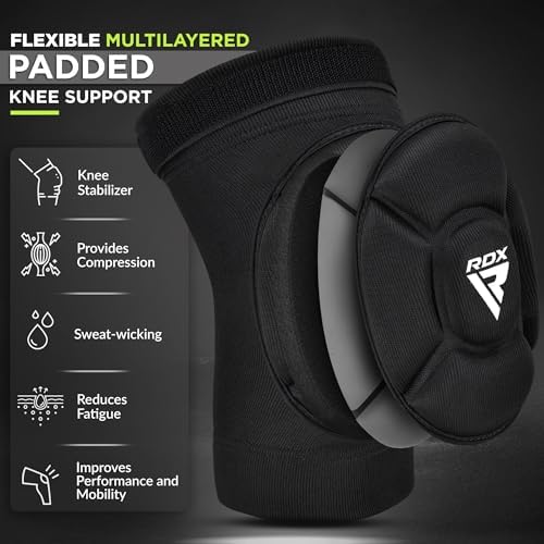 RDX Knee Pads for Work, Oeko TEX Certified, Anti-Slip Protective Thick Padded Foam Pad, Collision Avoidance Sleeves Pair, MMA Muay Thai Grappling Volleyball Football Wrestling Gardening. - Image 5