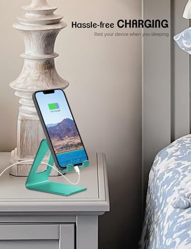 Aoviho Cell Phone Stand for Desk, Aluminum Phone Holder,Fresh Green - Image 2