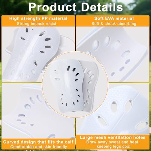 2 Pairs Shin Guards Soccer for Kids,Shin Pads Extra Lightweight Breathable Slide in Shin Guard for Football Training Match Outdoor Activities Protective Slip-in Shin Guards for Boys Girls - Image 3