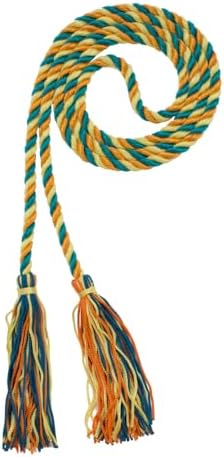 Tassel Depot Graduation Honor Cord - Teal/Orange/Maize - Every School Color Available - Made In Usa by TasselDepot