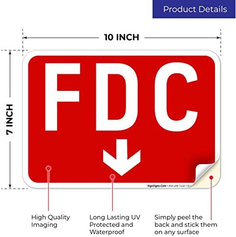 FDC Down Arrow Sign, Red Background, - Image 2